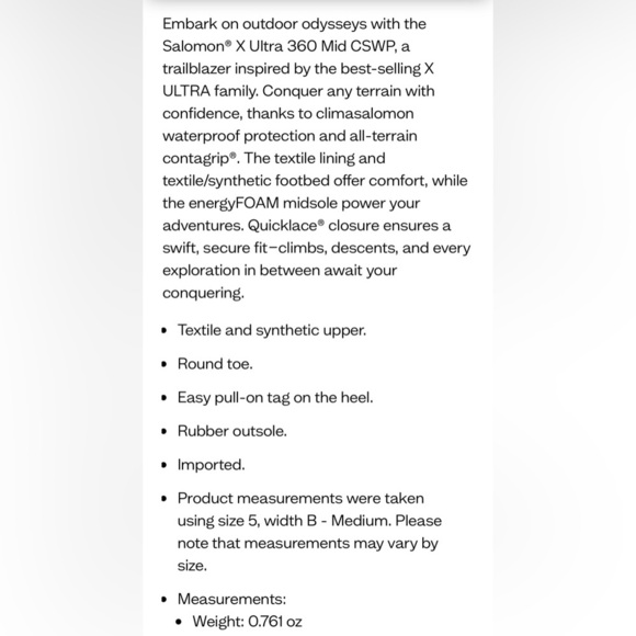 NWT Salomon womens X Ultra 360 Mid GTX® hiking boots sz 8.5 - Picture 6 of 7